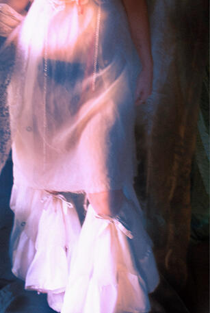 window wedding dress and ankle prude petticoat