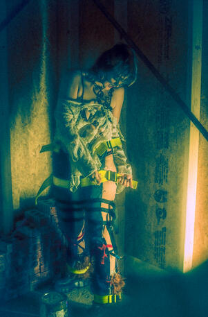 ratchet strap pants and weremaul top