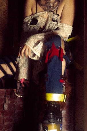 Ratchet strap pants and weremaul top